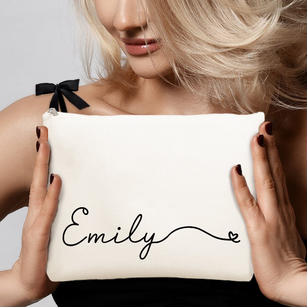 Monogram Custom Case - Personalisierte Kosmetiktasche aus Leinen mit Namen